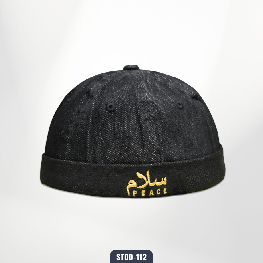 Denim Docker Cap – Peace Black